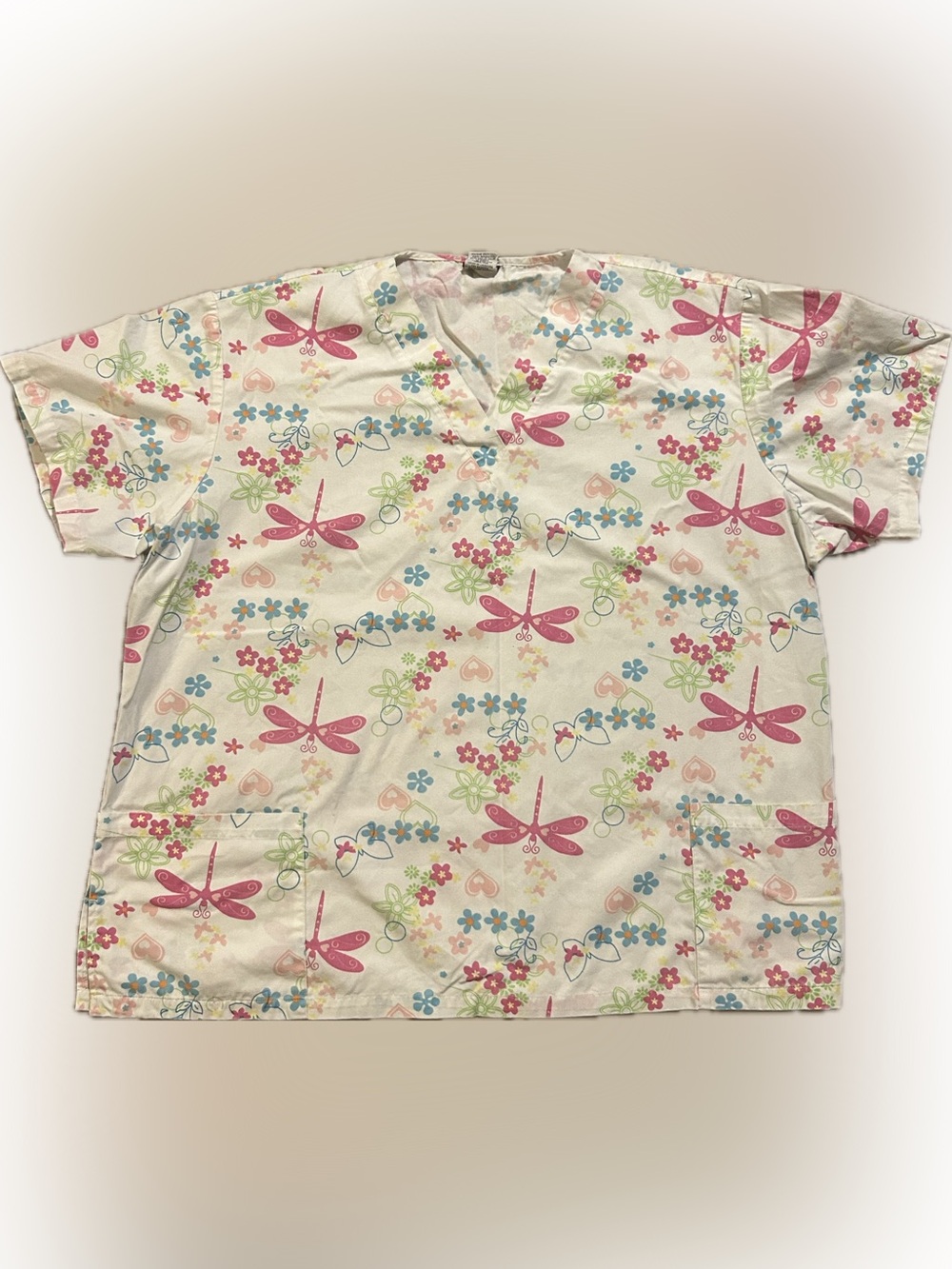Salus 2X Dragonfly Print Scrub Top